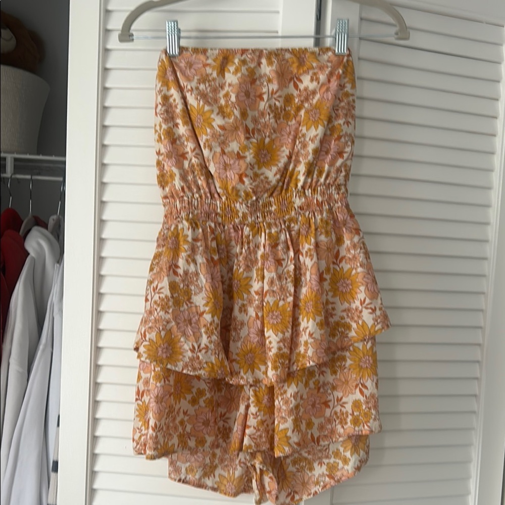 Floral Strapless Romper